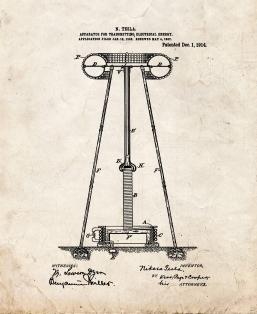 Tesla Apparatus For Transmitting Electrical Energy