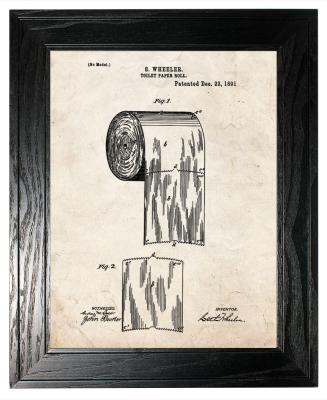 Framed Toilet Paper Patent Print