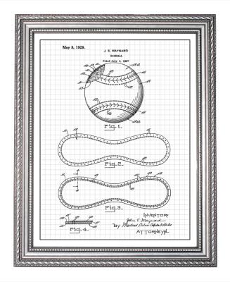 Framed Baseball Patent Print