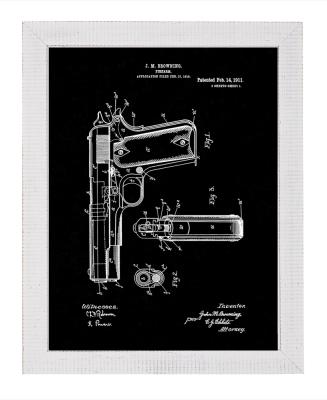 Framed Colt 1911 Patent Print