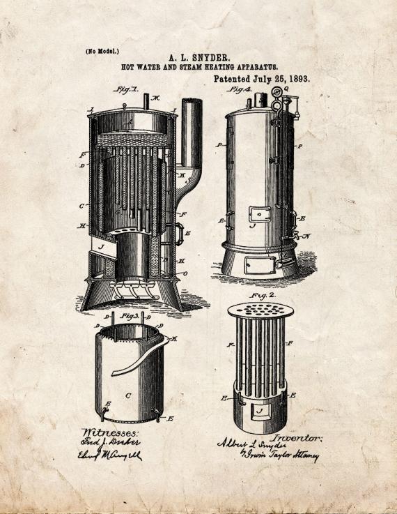 Hot Water And Steam Heating Apparatus Patent Print