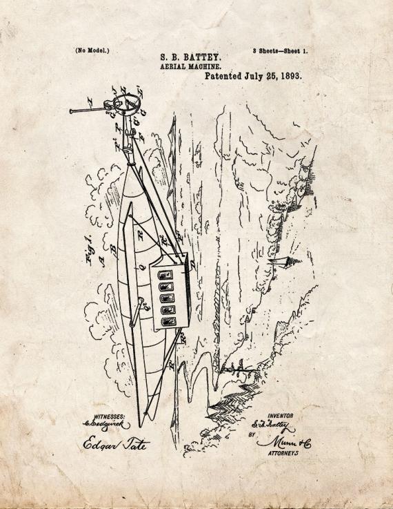 Aerial Machine Patent Print