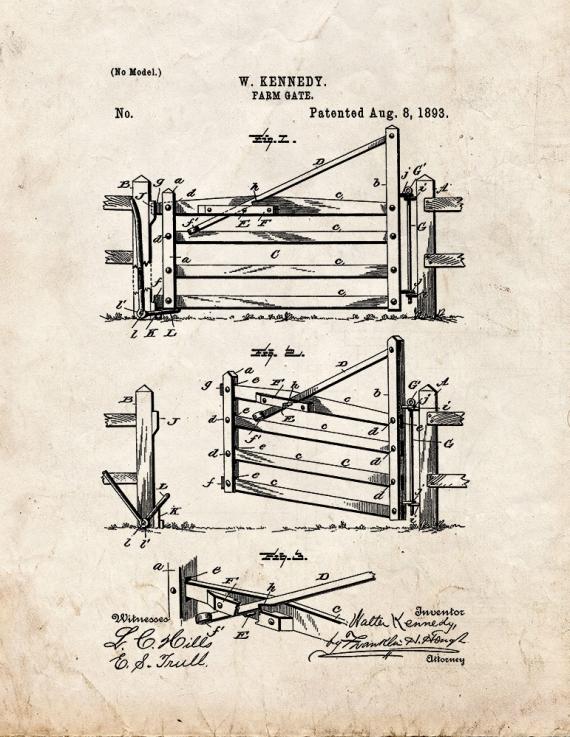 Farm Gate Patent Print