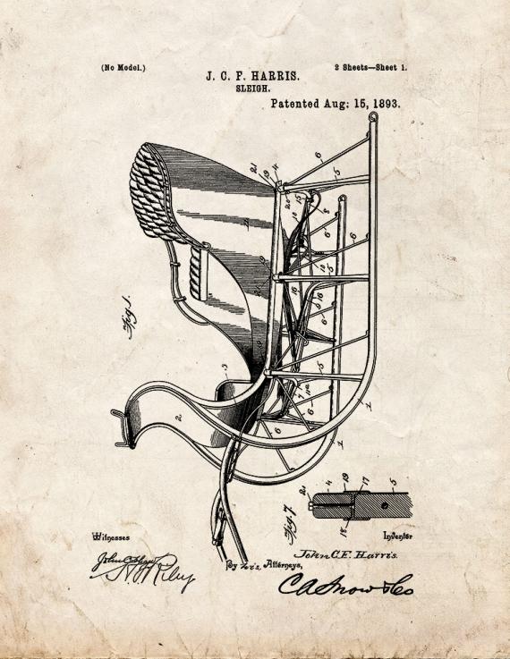 Sleigh Patent Print