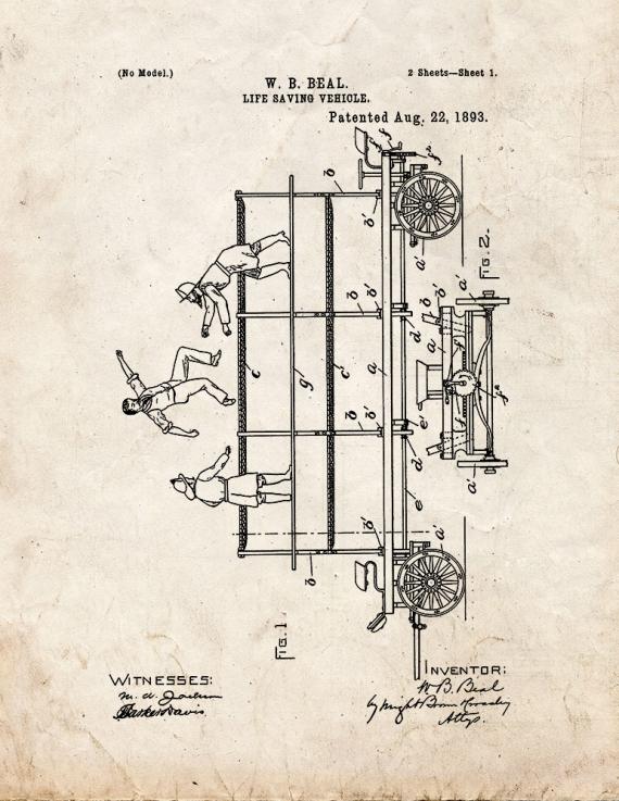 Life Saving Vehicle Patent Print