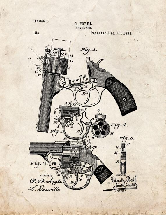 Revolver Patent Print