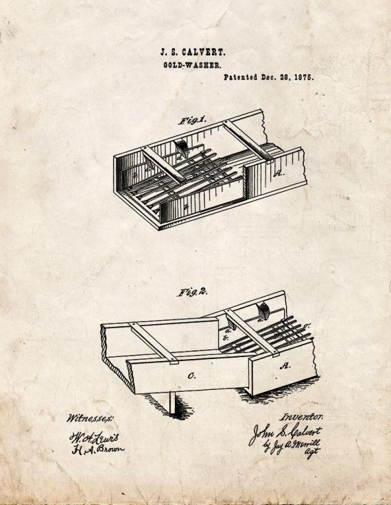 Gold Washer Patent Print