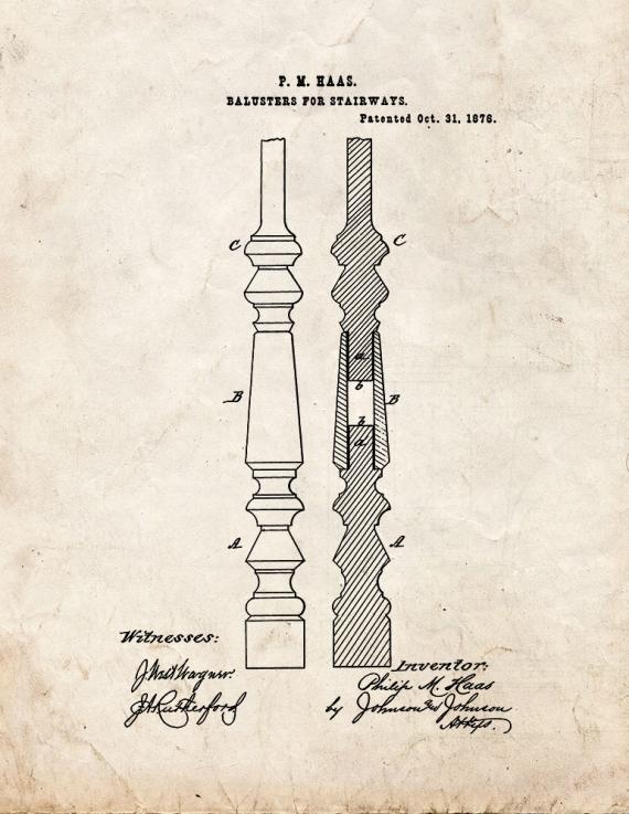 Balusters For Stairways Patent Print