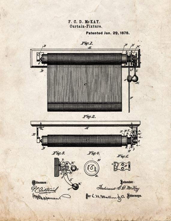Curtain Fixture Patent Print