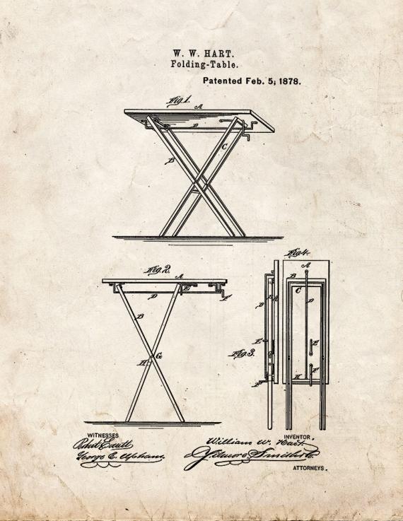 Folding Table Patent Print