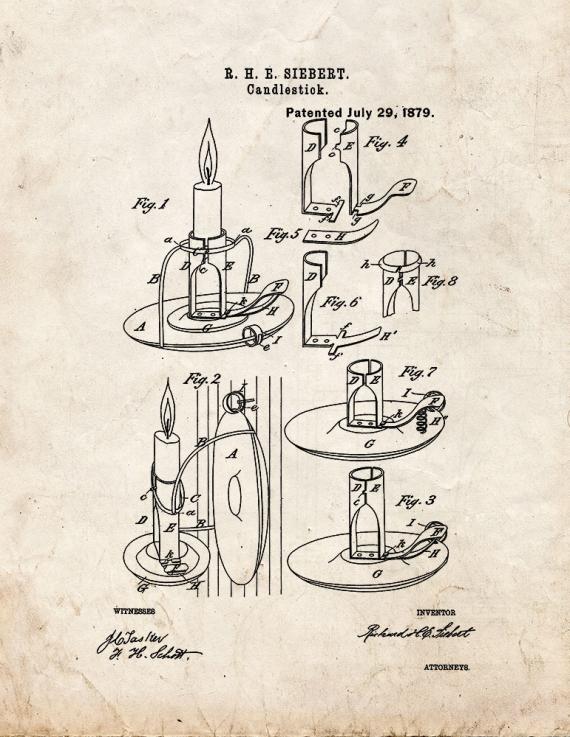 Candlestick Patent Print