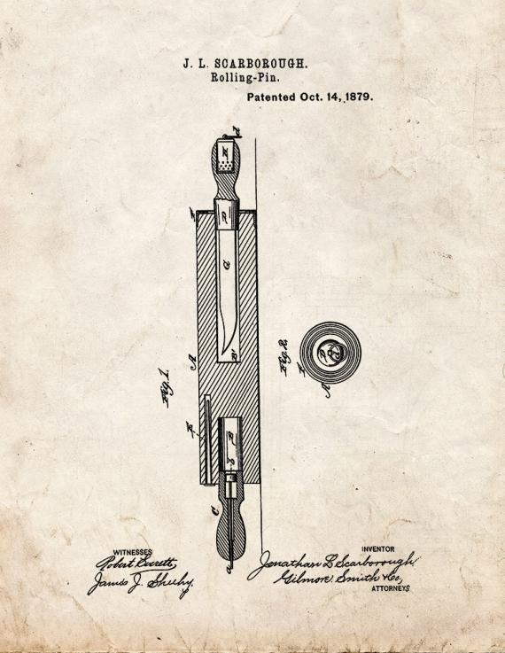 Rolling Pin Patent Print