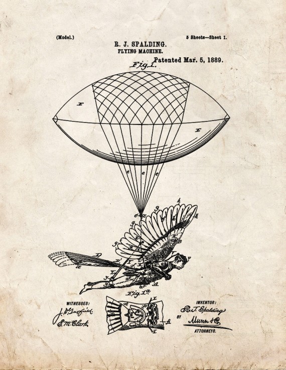 Flying Machine Patent Print