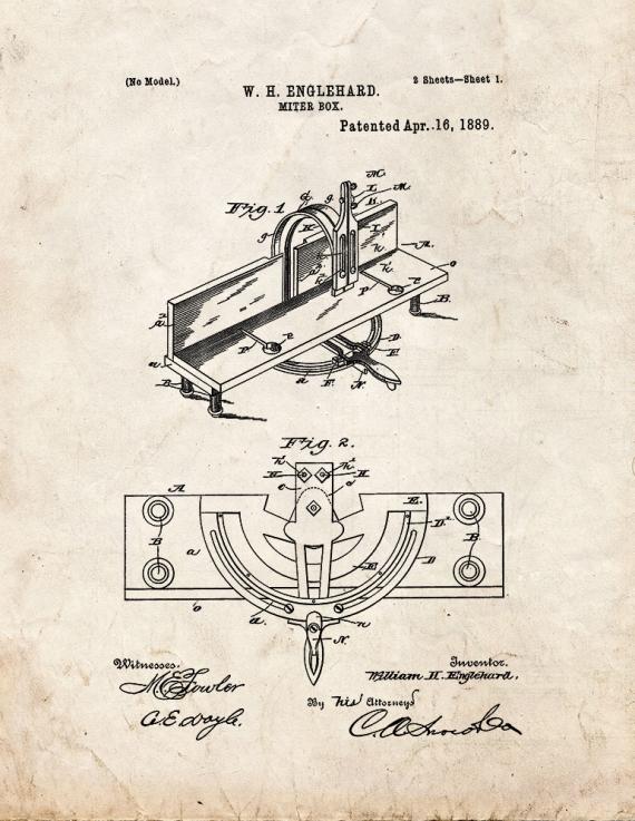 Miter Box Patent Print