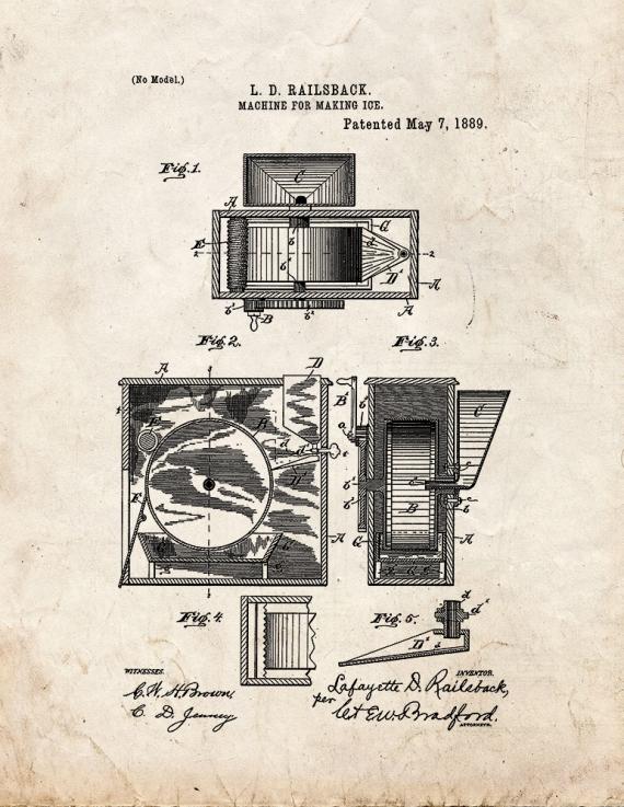 Machine For Making Ice Patent Print