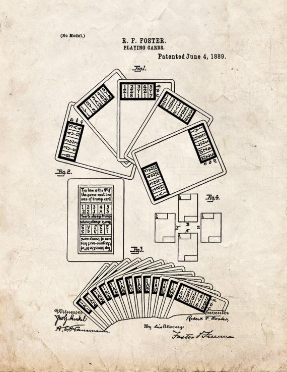 Playing Cards Patent Print