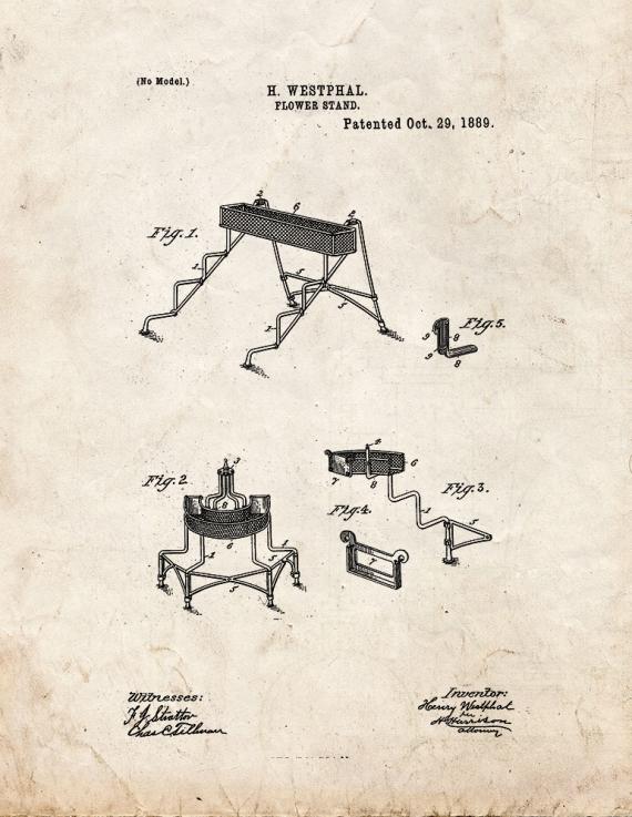 Flower Stand Patent Print