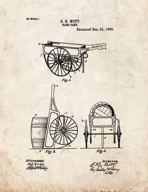 Hand Cart Patent Print