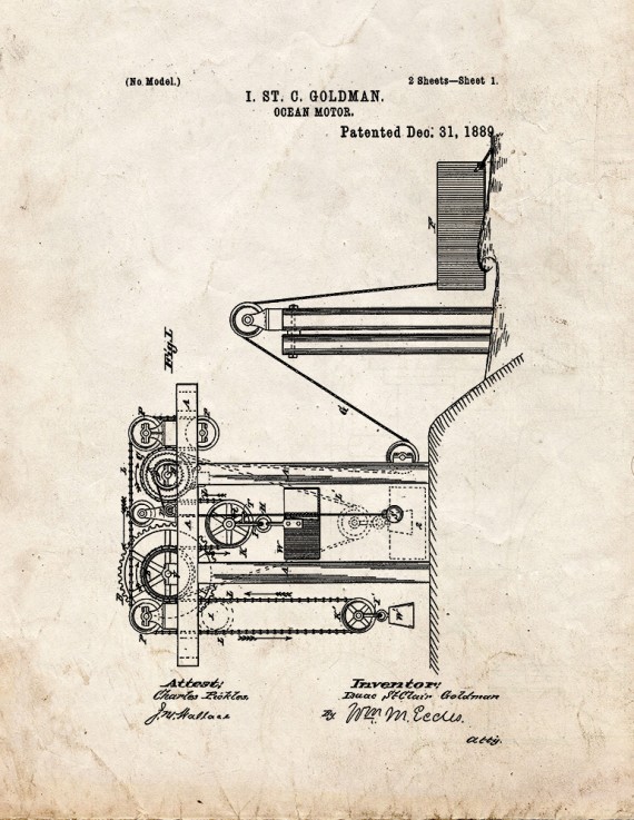 Ocean Motor Patent Print