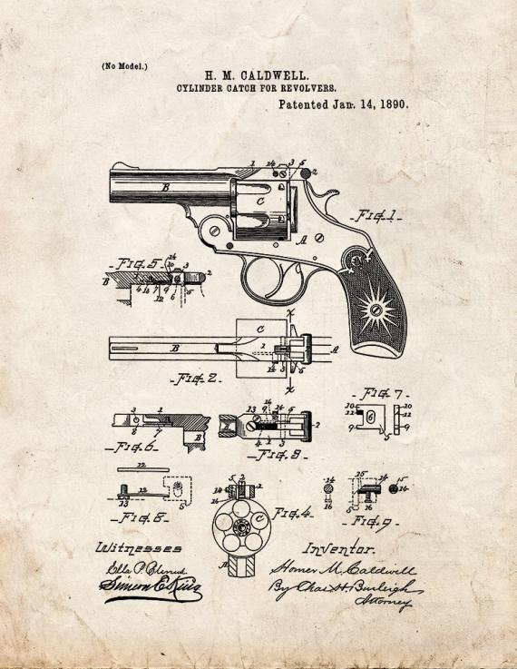 Cylinder Catch For Revolvers Patent Print