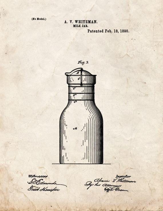 Milk Jar Patent Print