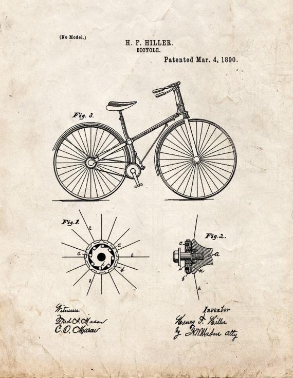 Bicycle Patent Print