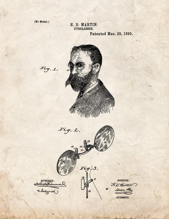 Eyeglasses Patent Print