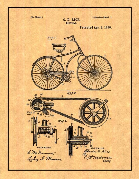 Bicycle Patent Print