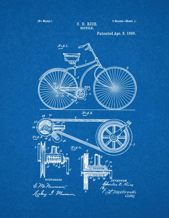 Bicycle Patent Print