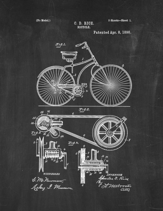 Bicycle Patent Print