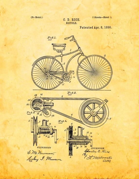 Bicycle Patent Print