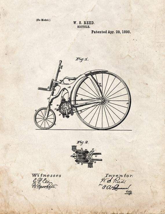 Bicycle Patent Print