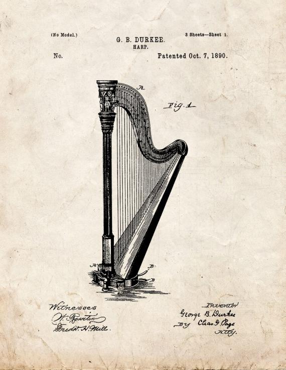 Harp Patent Print