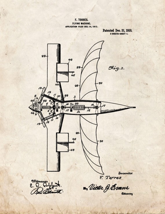 Flying Machine Patent Print