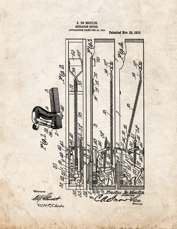 Moulin Initiation Device Magic Patent Print