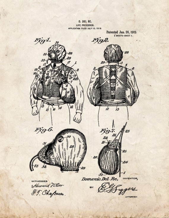 Life Preserver Patent Print