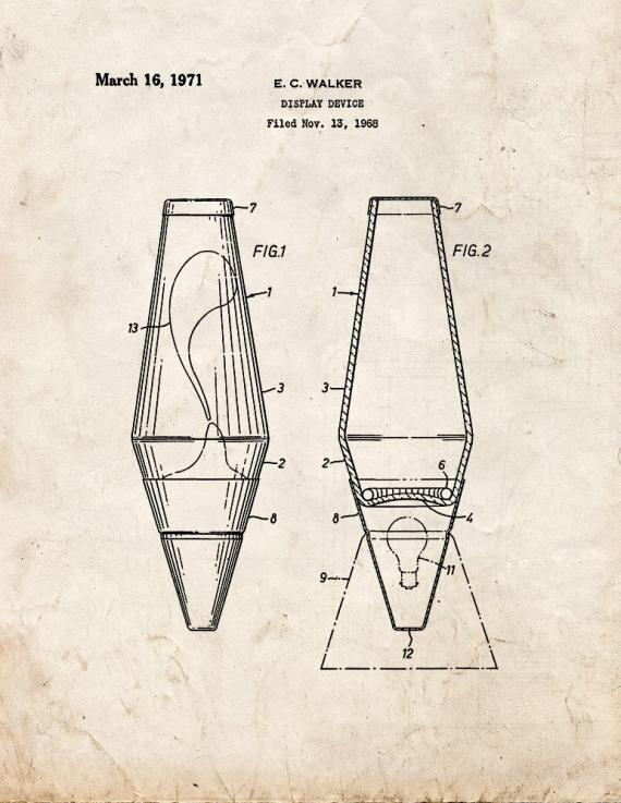Lava Lamp Patent Print