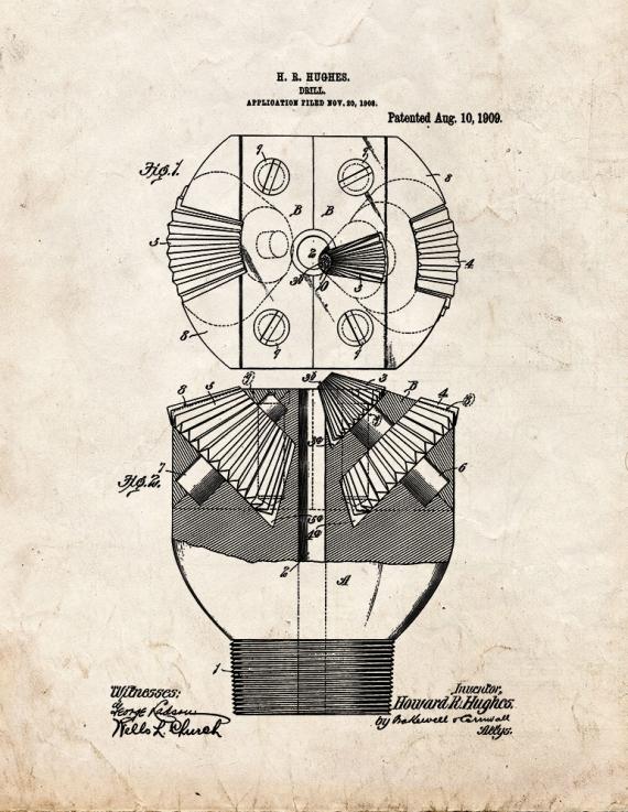 Drill Patent Print