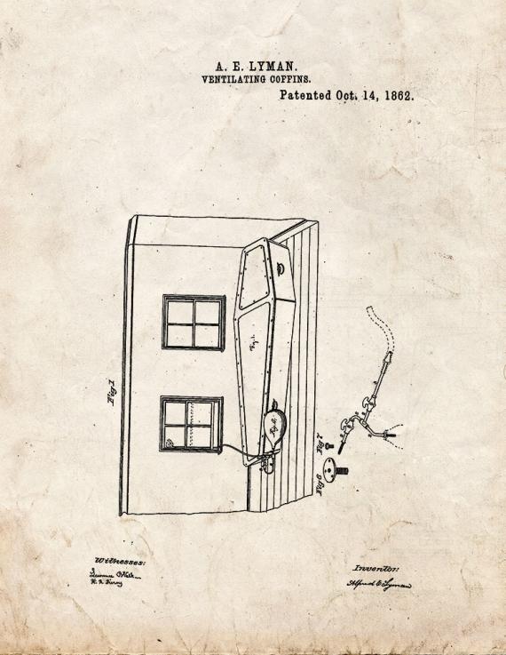 Ventilating Coffins Patent Print