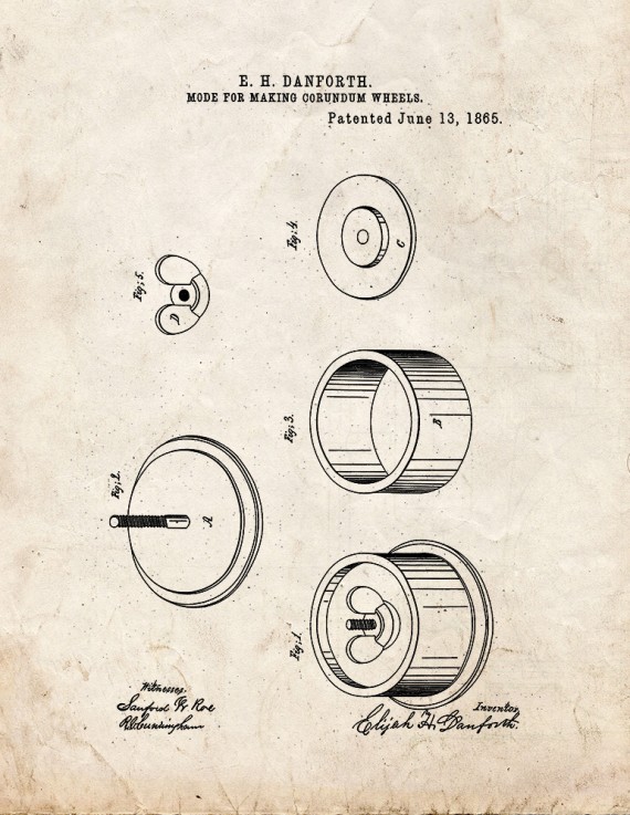Mode For Making Corundum Wheels Patent Print