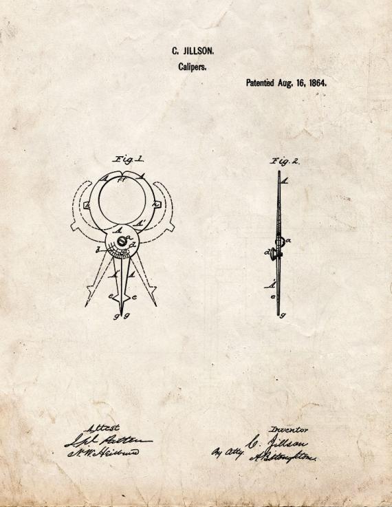 Calipers Patent Print