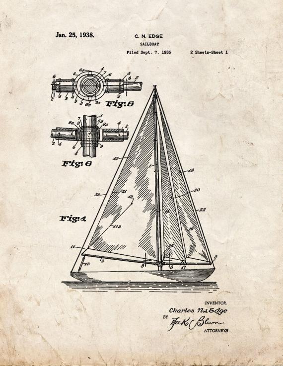 Sailboat Patent Print