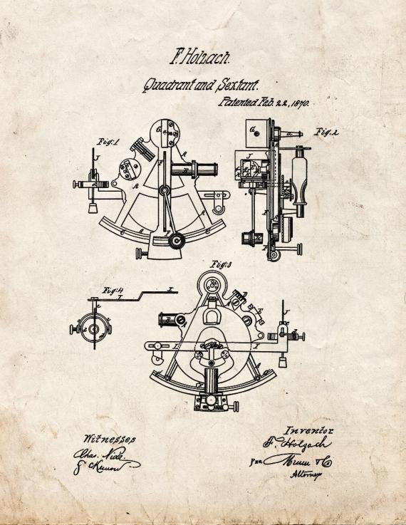 Quadrant And Sextant Patent Print