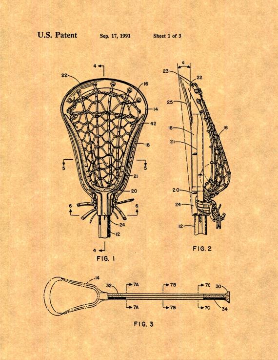 Lacrosse Stick Patent Print