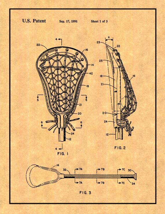 Lacrosse Stick Patent Print