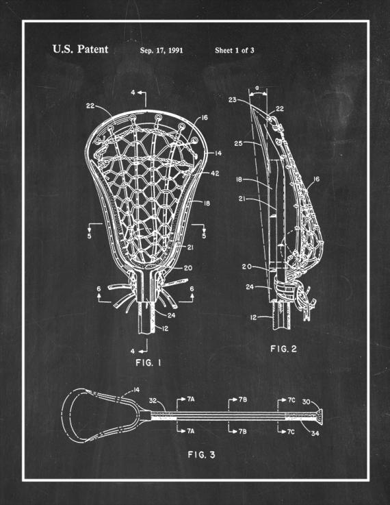Lacrosse Stick Patent Print