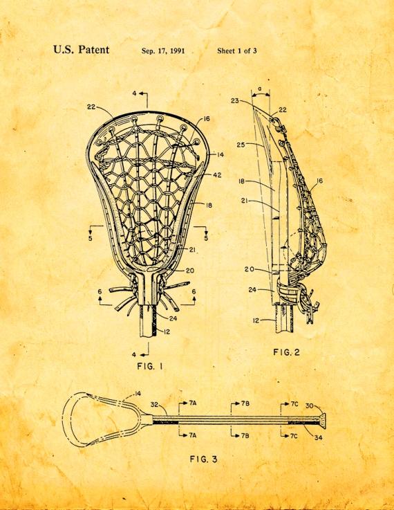 Lacrosse Stick Patent Print