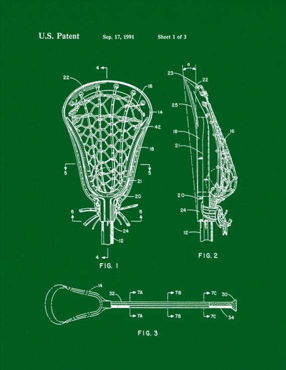 Lacrosse Stick Patent Print