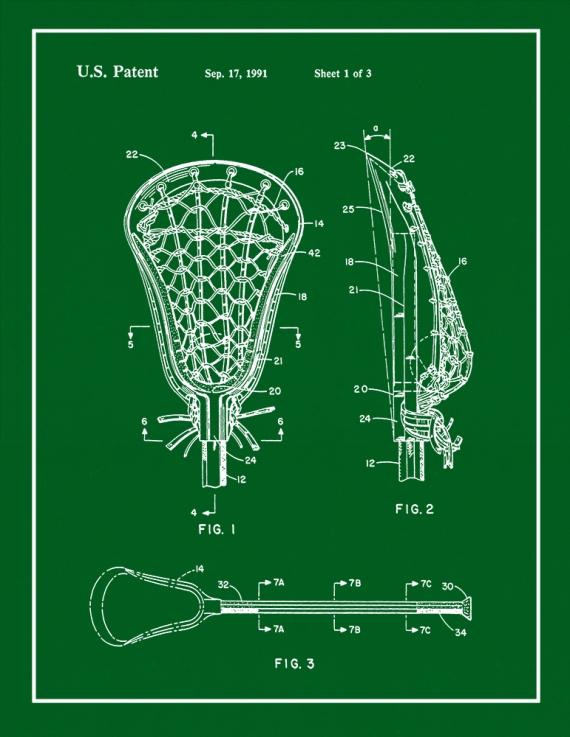 Lacrosse Stick Patent Print