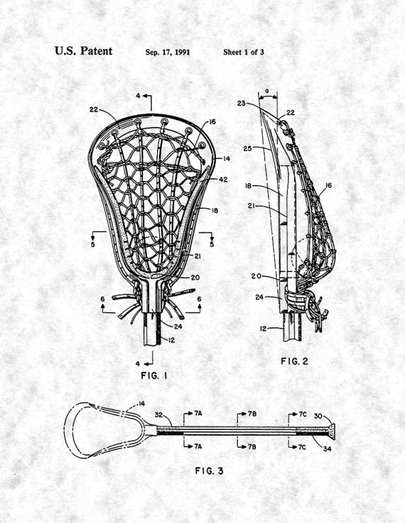 Lacrosse Stick Patent Print